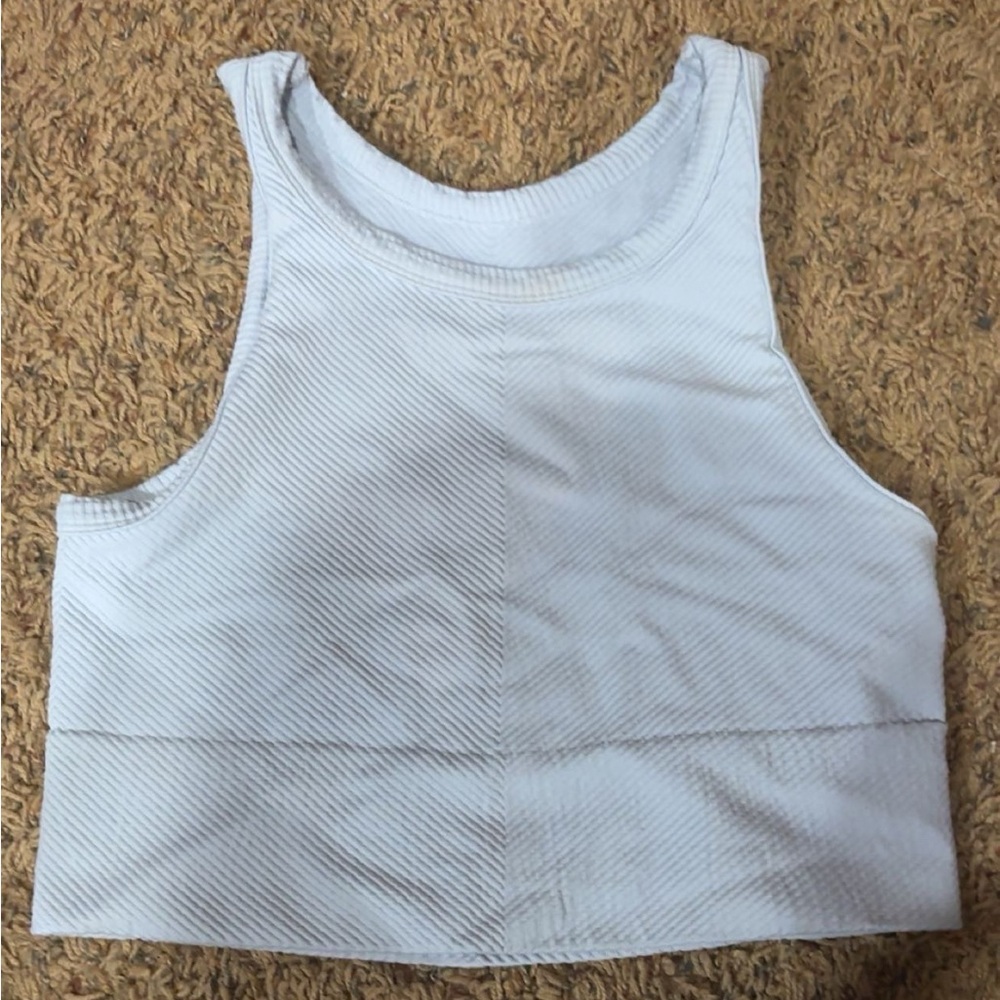 White Ribbed Women's Tank Top